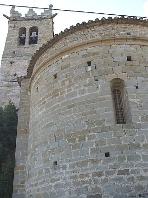 Romanesque Architecture on Apse And Tower Of Romanesque Church Of Sant Andreu De Gurb Viewed In