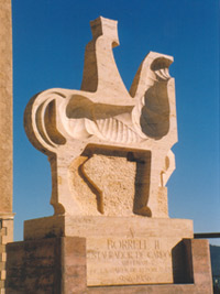 Modern equestrian statue of Count Borrell II at Cardona