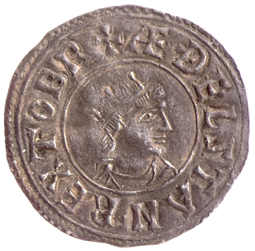 A silver penny of Athelstan naming him as King of All Britain, from the London mint