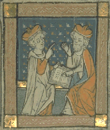 Miniature from a late manuscript of the Liber Pontificalis