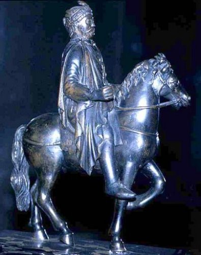 Equestrian statue of Charlemagne or Charles the Bald in the Musée du Louvre, Paris
