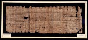 Confirmation of the privileges of the Abbey of St-Denis by King Clovis II, 22 June 653, on original papyrus