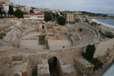 The Roman theatre at Tarragona in its ruins