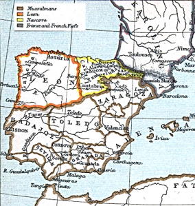 Map of the Kingdom of León in 1030