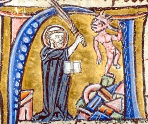St Augustine refuting a heretic, New York, Morgan Pierpont Library, MS 92b (a C13th Book of Hours), fo. 112r