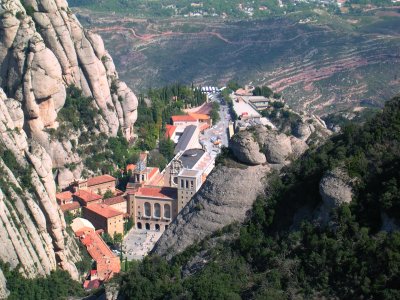 Aerial view of Santa Maria de Montserrat, from Wikimedia Commons