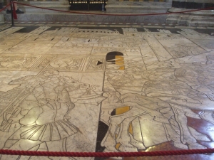 Carved marble floor panel in Siena cathedral, south transept