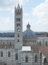 Siena cathedral viewed from the top of the west work of the old cloister