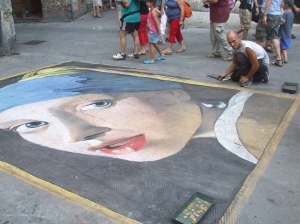 Street painting of St Catherine of Siena