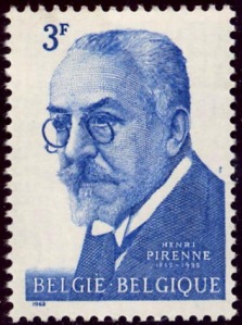 Belgian postage stamp depicting Henri Pirenne