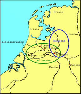 Map showing probable location of Amor