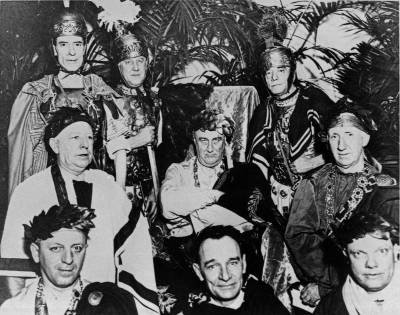 Franklin D. Roosevelt and cabinet attired as Romans for a White House party in 1934