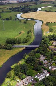 Bailey Bridge, crossing the River Trent at Walton, near Burton-on-Trent, viewed from the air
