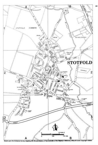 Map of present-day Stotfold, Bedfordshire