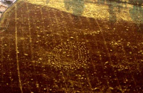 Crop-marks of a 'woodhenge'-type monument at Catholme Farm, Staffordshire