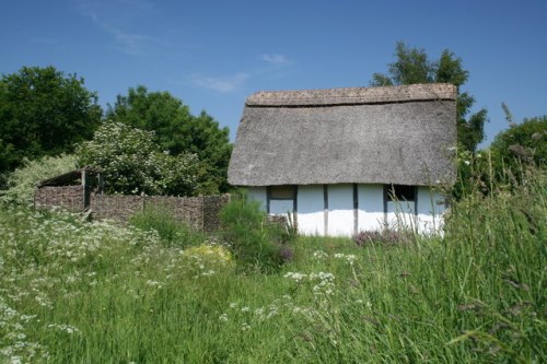 A reconstructed Anglo-Saxon house at East Firsby, Lincolnshire