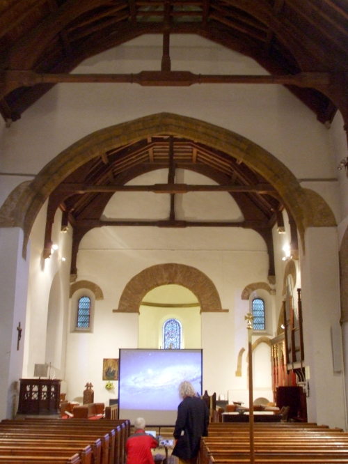 Interior of All Saints Brixworth looking toward the altar, on the occasion of the 2013 Brixworth Lecture