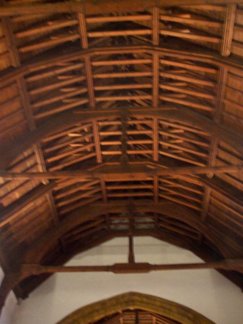Roof timbers above the nave of All Saints Brixworth