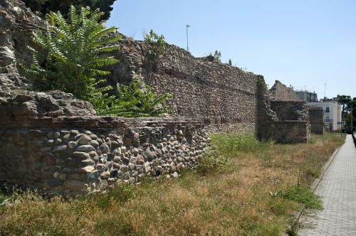 Walls of the Byzantine fortress at Komotini, Thrace, now in modern Greece