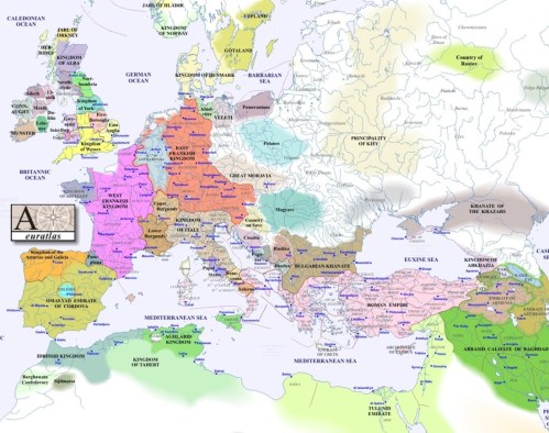 Map of Europe c. 900