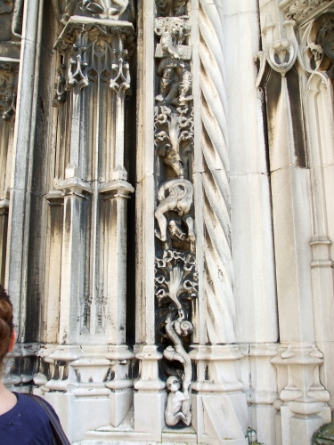 Grotesques around the portal of Notre-Dame de Lausanne