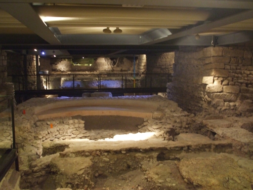Excavated remnants of a sequence of baptisteries beneath Saint-Pierre de Genève