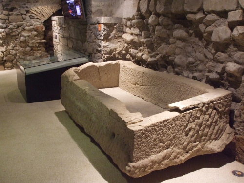 Sarcophagus in the archæological site of Saint-Pierre de Genève