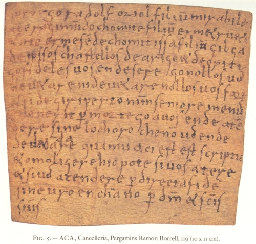 Arxiu de la Corona de Aragón, Cancilleria, pergamins Ramon Borrell, carpeta 6, número 119