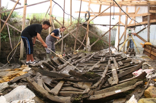 Yenikapı shipwreck YK11 under slow reconstruction at Istanbul in 2008