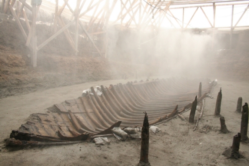 Shipwreck Yenikapı YK14 under conservation in Istanbul in 2007