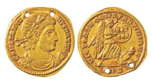 Gold solidus of Emperor Constantine I, struck at Siscia in 327-328, Classical Numismatic Group auction 2nd February 2014, lot 46