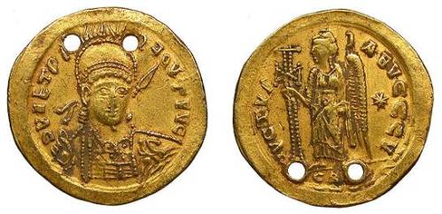 Imitation of a gold solidus of Justinian I