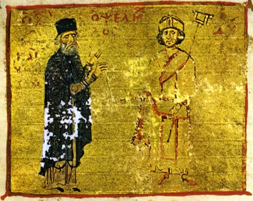 Michael Psellos, here shown with his pupil the emperor Michael VII Doukas
