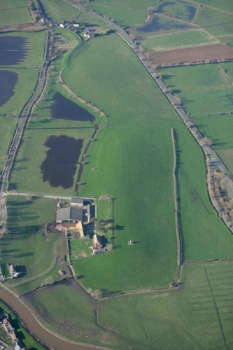 Aerial view of the site of Athelney Abbey