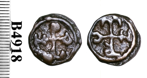 Bronze coin of Constantine VII struck at Cherson between 913 and 959, Barber Institute of Fine Arts B4918