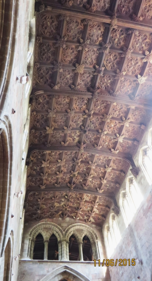 Roof of St Mary's Shrewsbury seen from inside