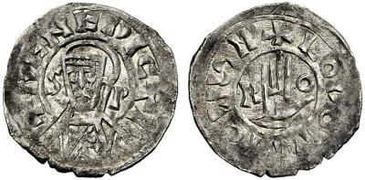 Silver denaro of Pope Benedict IV with Emperor Louis the Blind, struck in Rome between 901 and 903, NAC Numismatica SpA auction, 18 December 2010
