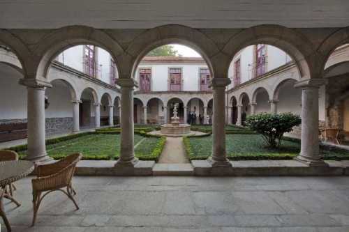 Interior view of the cloister at the Pousada Mosteiro de Guimaraes
