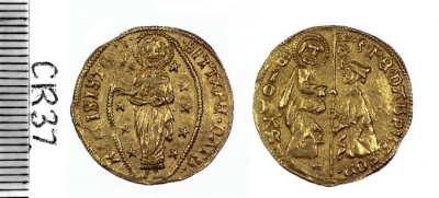 Gold ducat of Pierre d'Aubusson struck at Rhodes 1476-1503, Barber Institute of Fine Arts CR0037