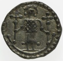 Reverse of an early English silver penny struck at London, Cambridge, Fitzwilliam Museum, De Wit Collection, CM.1815-2007