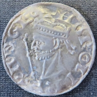Obverse of a silver penny of King Harold II struck at Canterbury in 1066, University of Leeds, Brotherton Library, Winchester Collection, uncatalogued