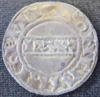 Reverse of a silver penny of King Harold II struck at Canterbury in 1066, University of Leeds, Brotherton Library, Winchester Collection, uncatalogued
