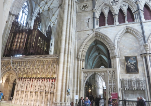 Combination of architectures at the east end of the nave of York Minster