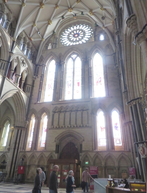 The famous rose window in the east end of York Minster