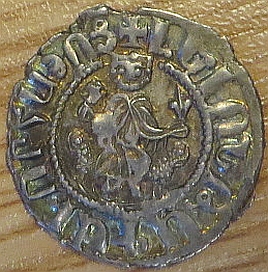 Obverse of a silver tram of King Levon I of Armenian Cilicia struck in 1198-1219, Leeds, Brotherton Library, Thackray Collection, CC/TH/MED/AR/1