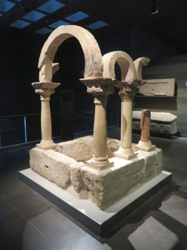 Part of the baptistery of Bovalar in the Museu de Lleida