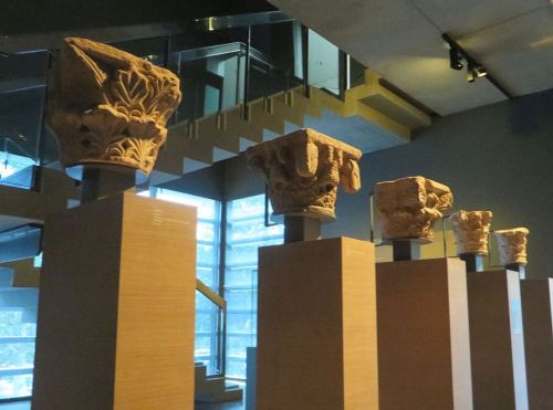 Selection of column capitals from Sant Joan de Lleida in the Museu de Lleida