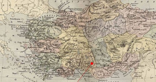 Map of the location of Isauria in Asia Minor