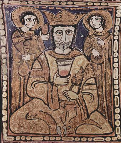 Painting of King Roger II of Sicily from the Palatine Chapel in Palermo