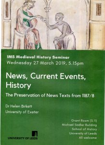 Poster for seminar by Helen Birkett at the University of Leeds
